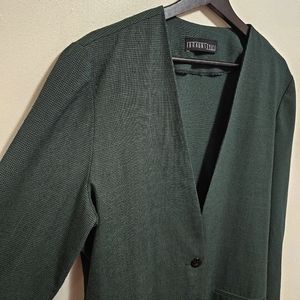 Vintage Braunstyle Green and Black Patterned Oversized Lightweight Blazer